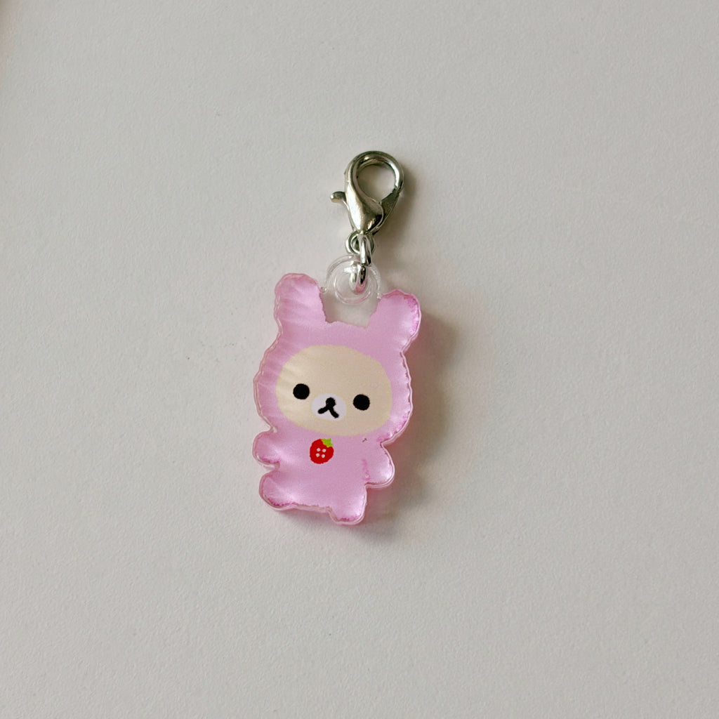 Strawberry Bunny Bear Mini Charm