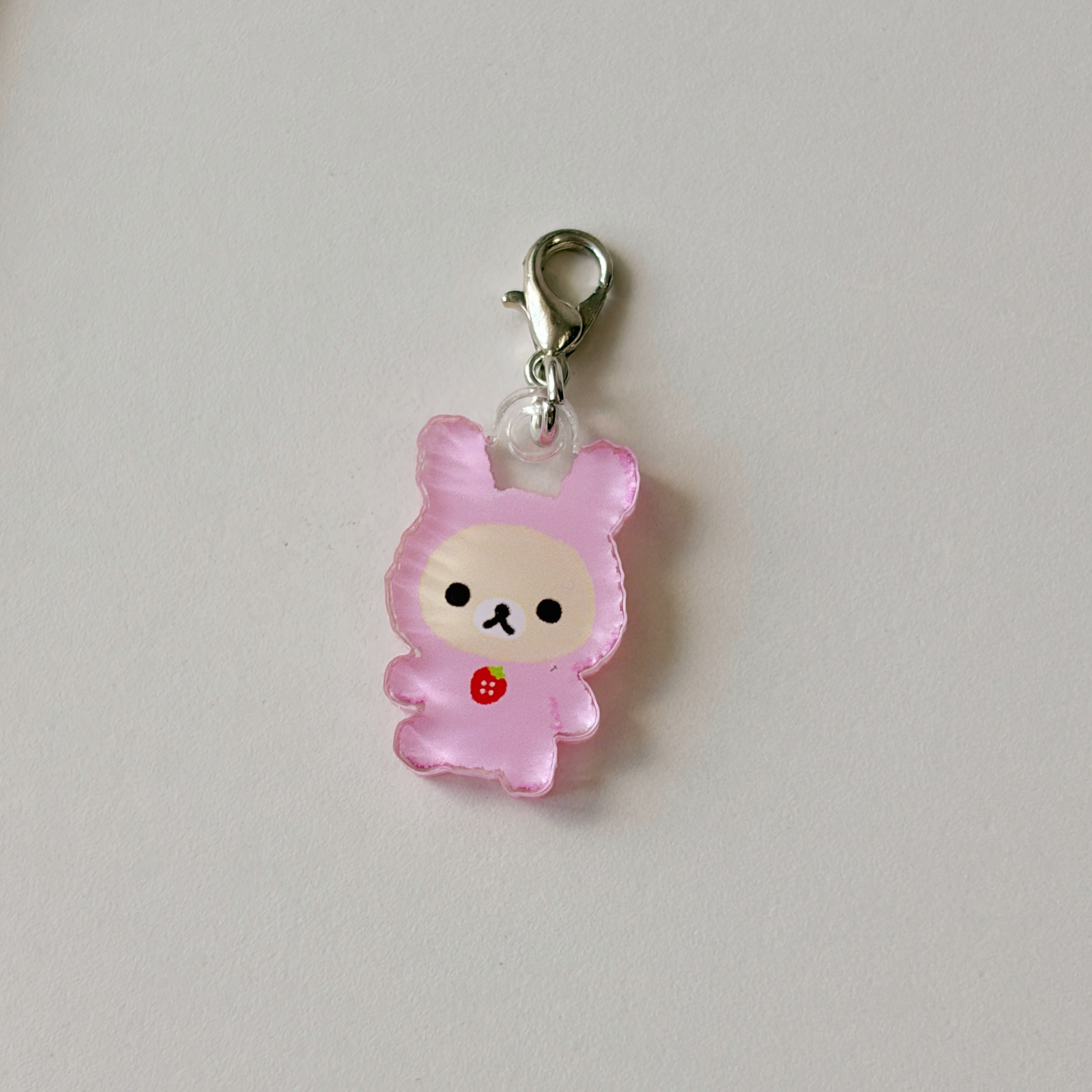 Strawberry Bunny Bear Mini Charm