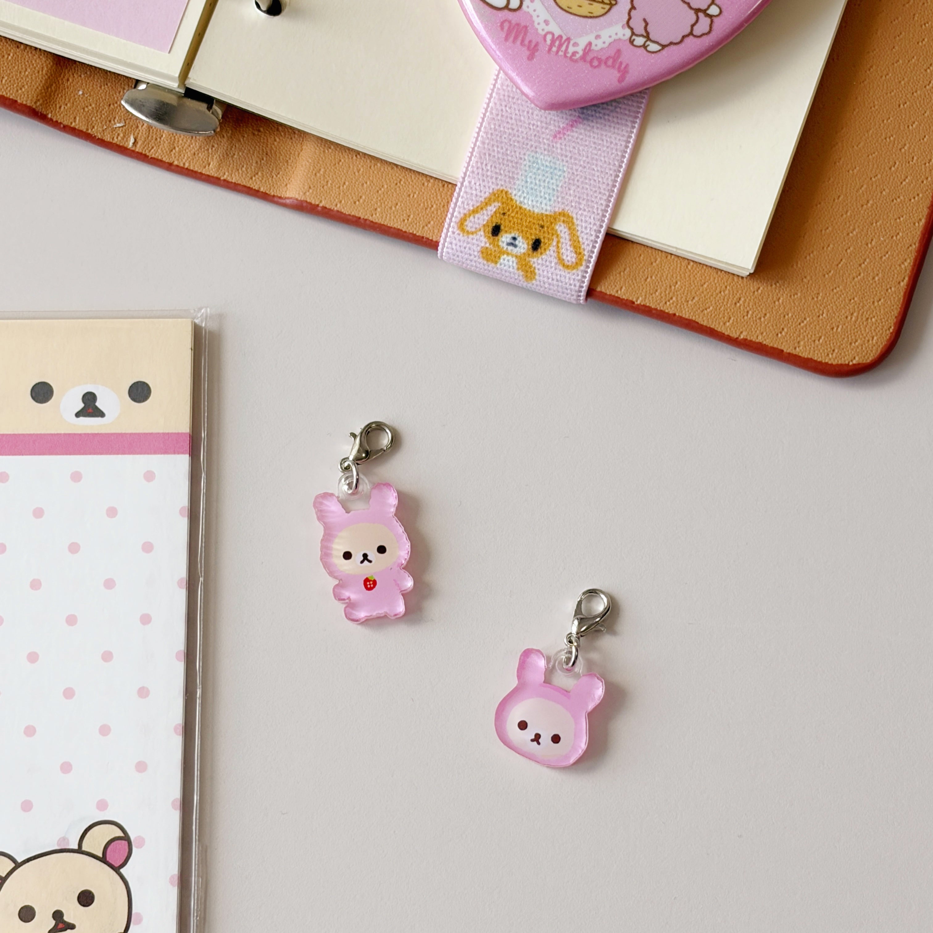 Strawberry Bunny Bear Mini Charm