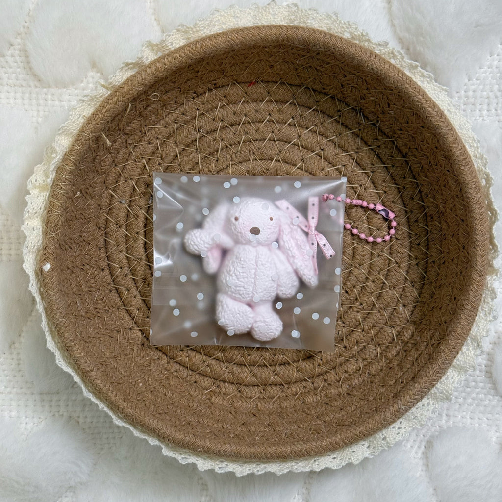 Pink Bunny Squishy Bag Charm