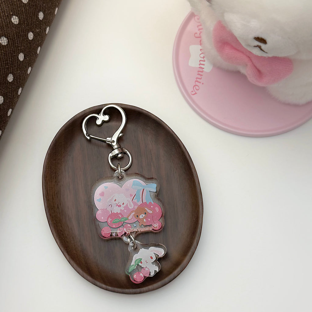 Cherry Bunnies Keychain