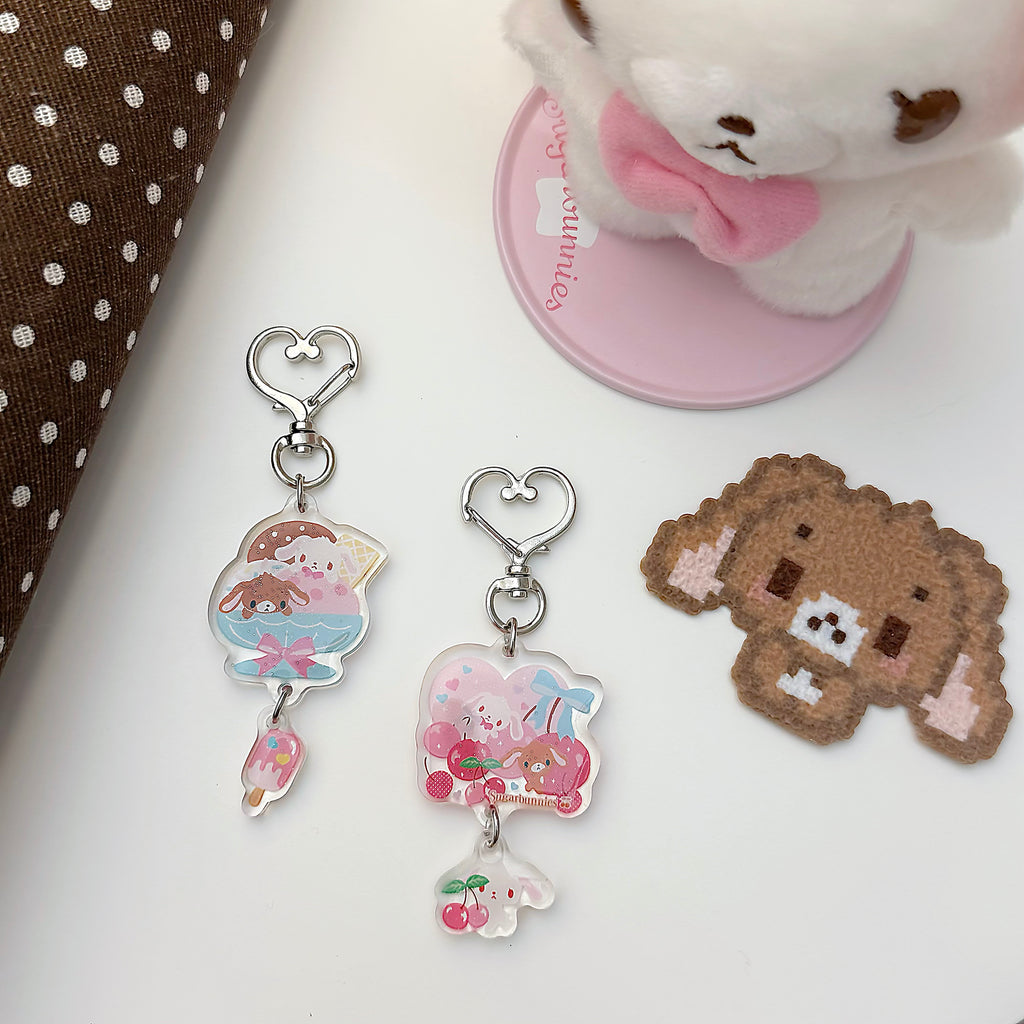 Cherry Bunnies Keychain