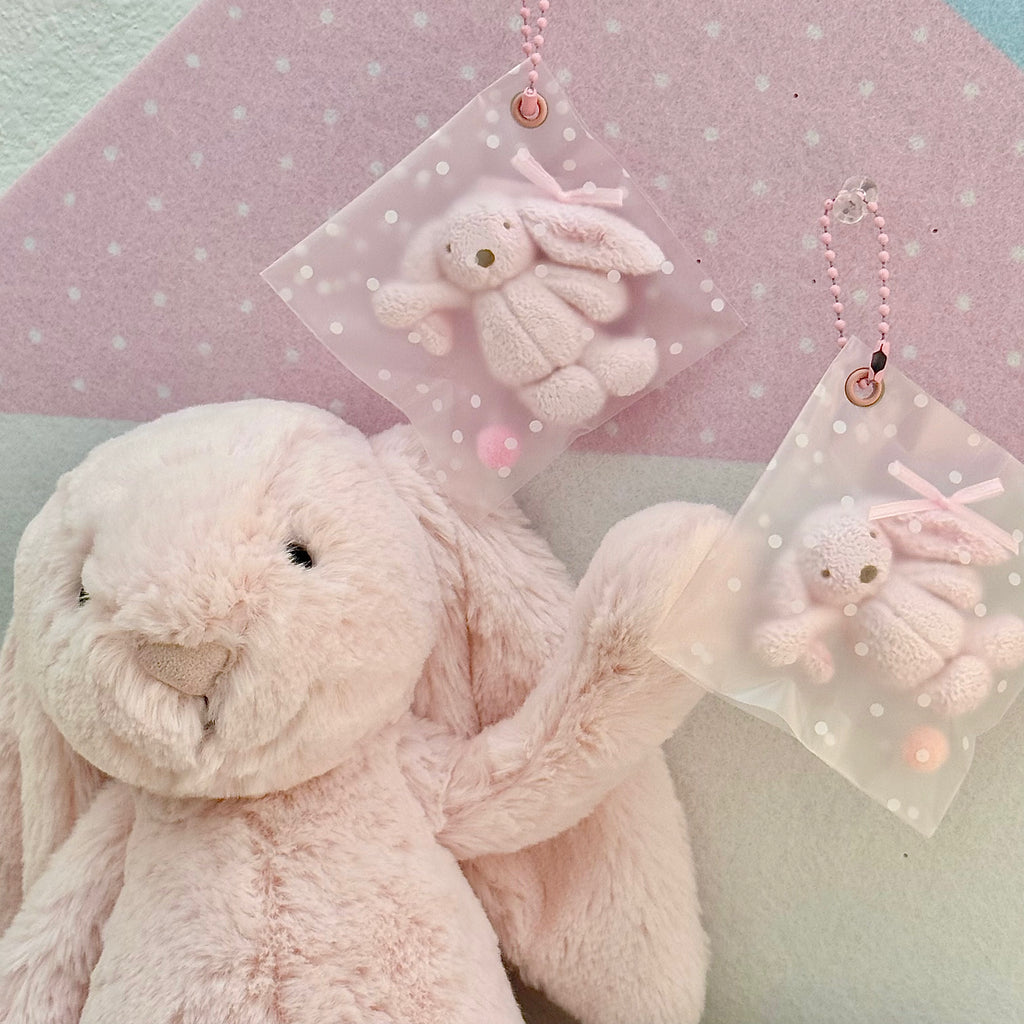 Pink Bunny Squishy Bag Charm