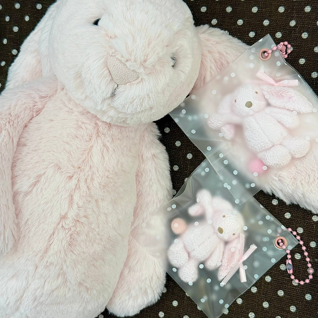 Pink Bunny Squishy Bag Charm