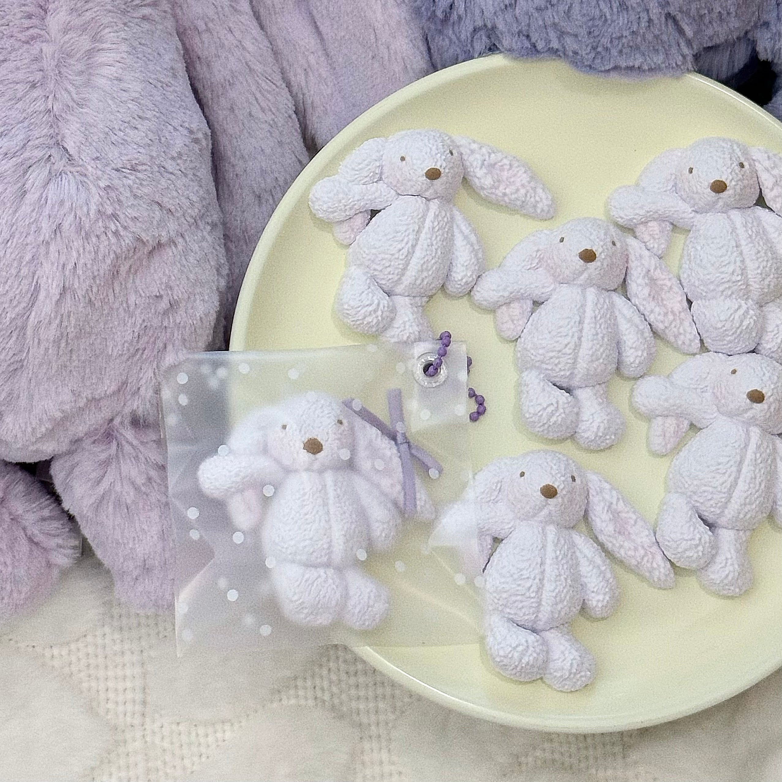 Purple Bunny Squishy Bag Charm