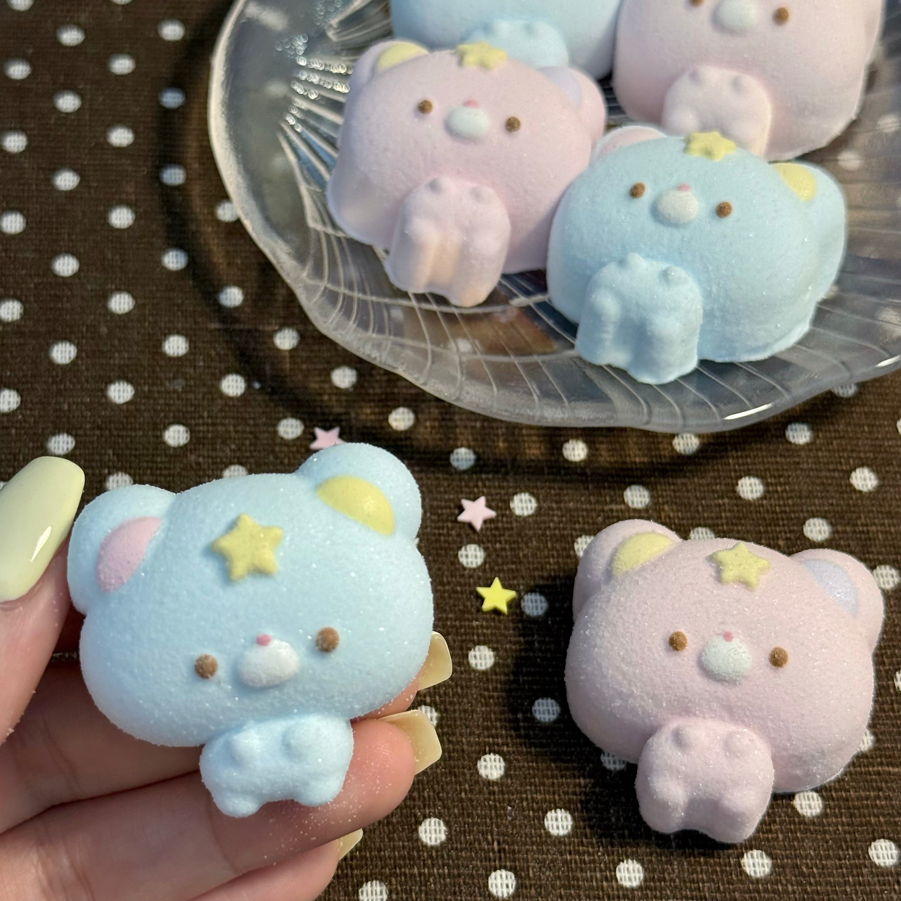 Starry Blue Bear Squishy Bag Charm