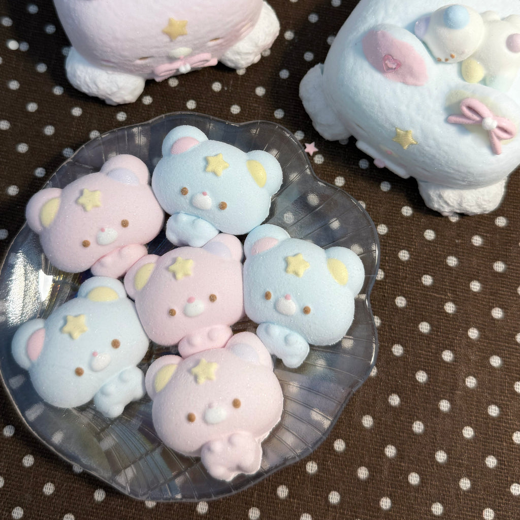 Starry Pink Bear Squishy Bag Charm