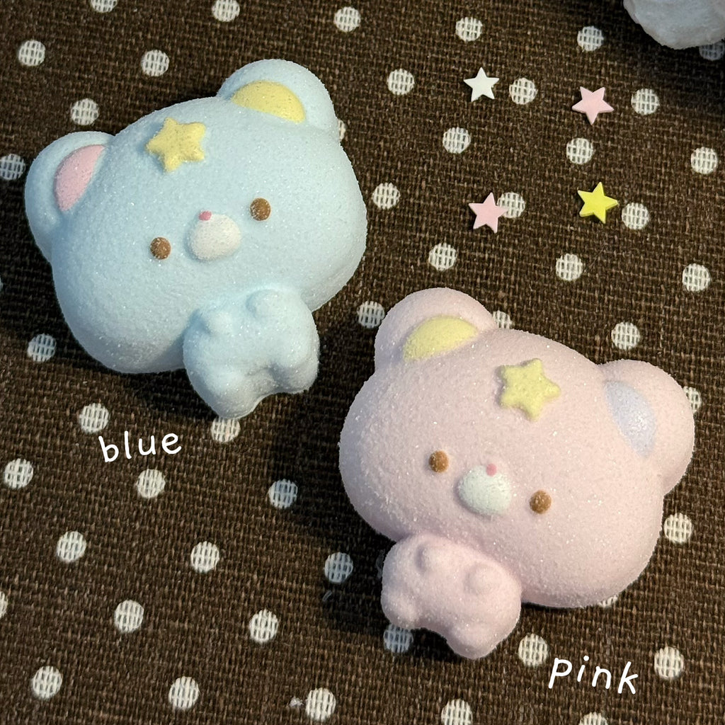 Starry Pink Bear Squishy Bag Charm