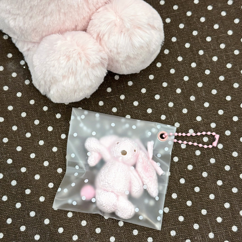 Pink Bunny Squishy Bag Charm