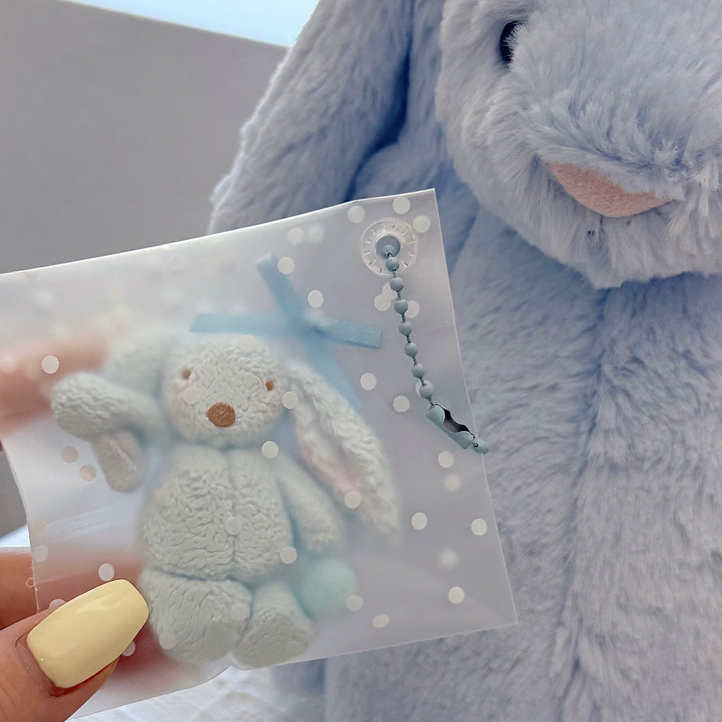 Blue Bunny Squishy Bag Charm