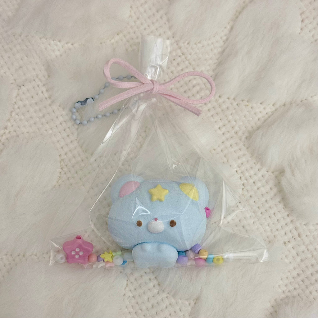 Starry Blue Bear Squishy Bag Charm