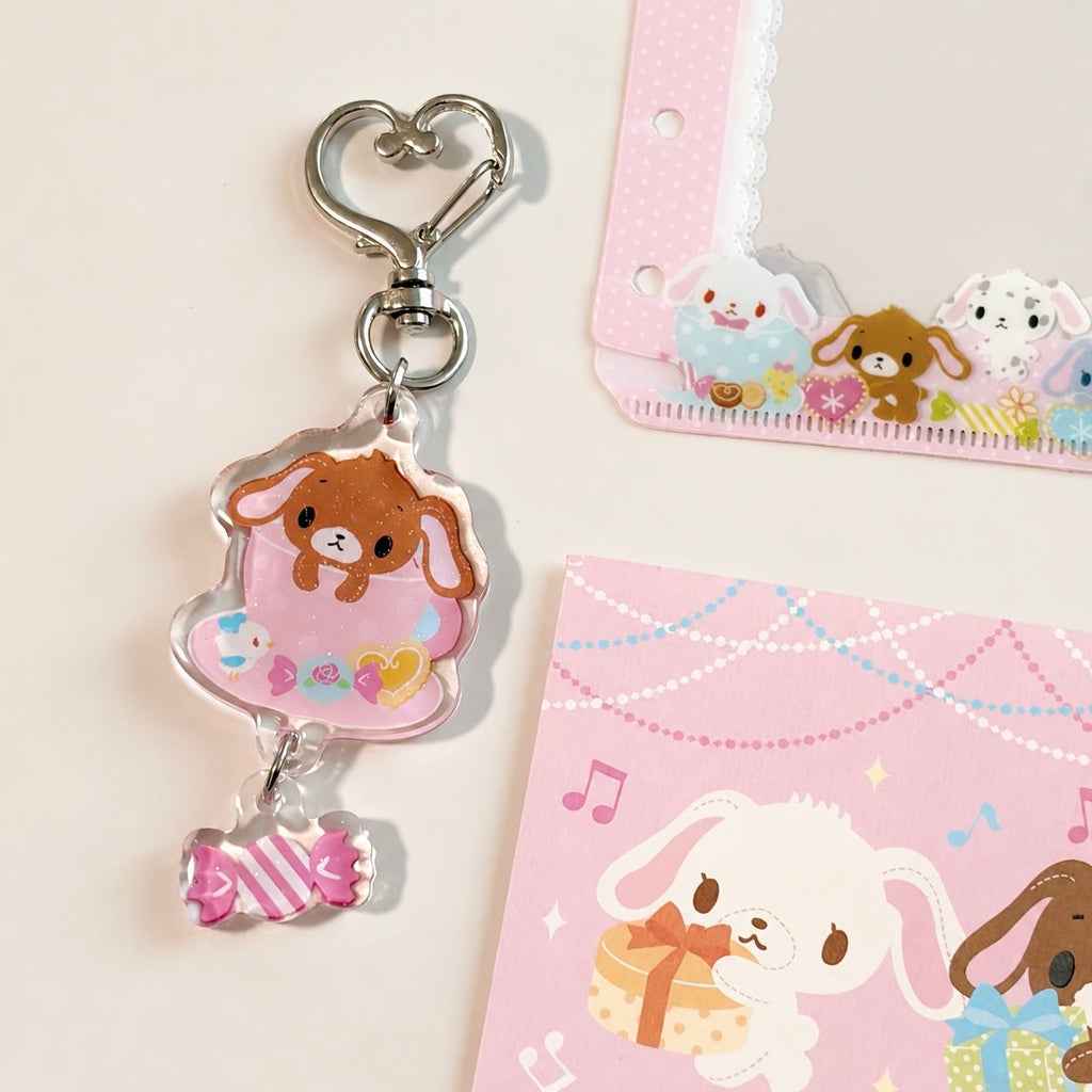 Brown Teacup Bunny Keychain