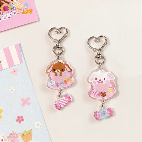 Brown Teacup Bunny Keychain