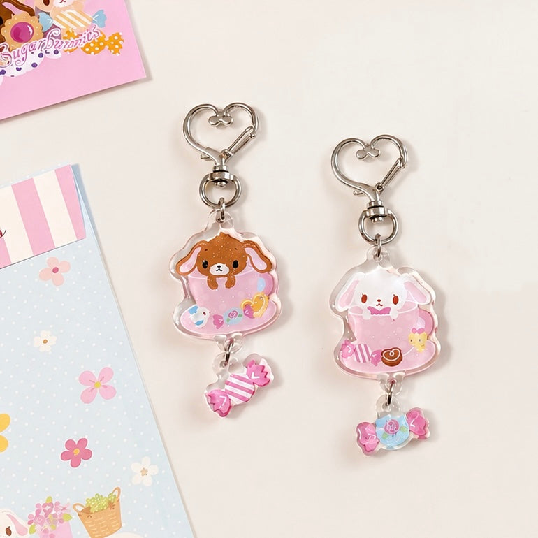 White Teacup Bunny Keychain