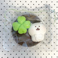 Clover White Bear Squishy Bag Charm