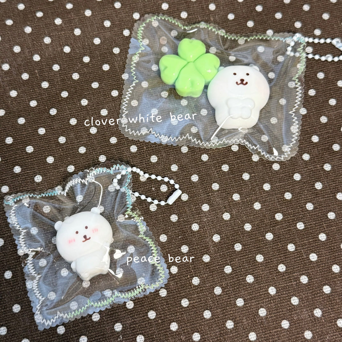White Bear Squishy Bag Charm