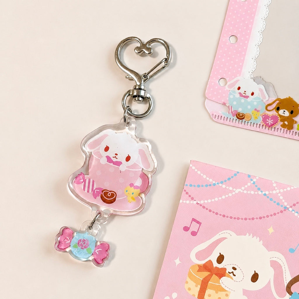 White Teacup Bunny Keychain